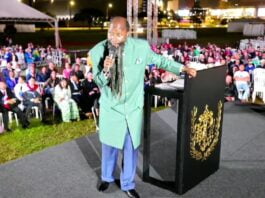 Prophet David Owuor during the Brazil Revival Grand Mega Healing Service and Pastors Conference .